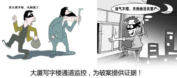 大厦监控记录小偷作案过程