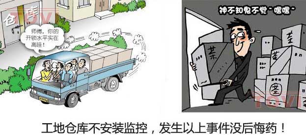 仓库监控抓拍偷盗全过程