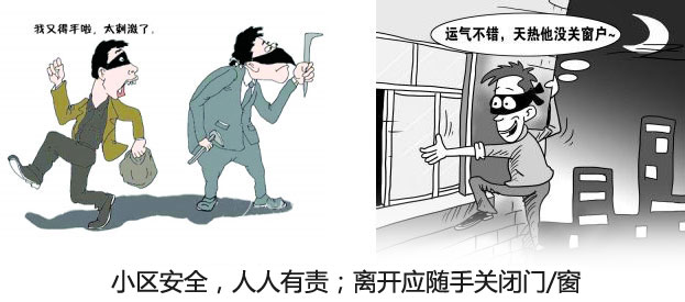 小区高清监控，记录小偷作案过程